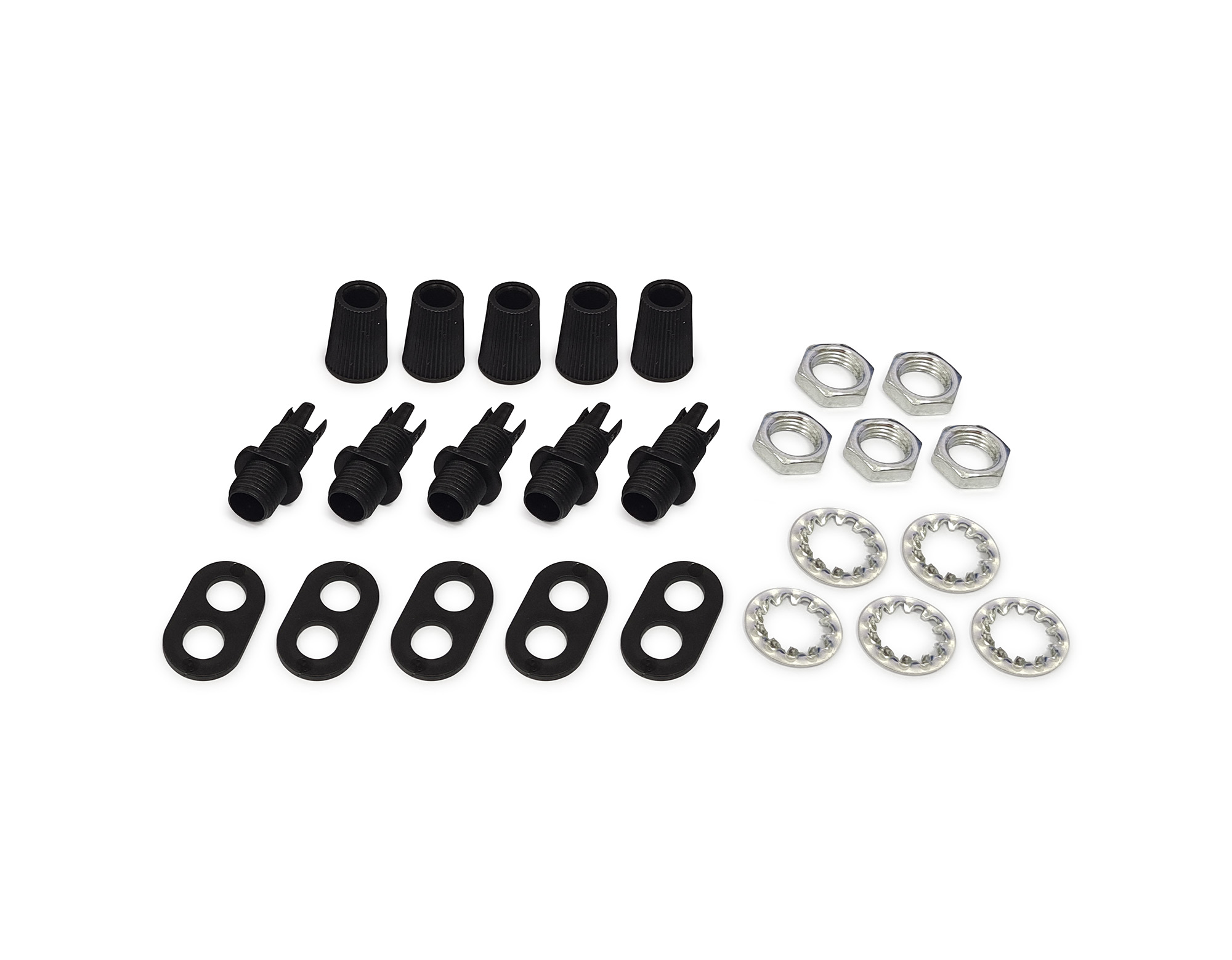D0835BL  Hayes 1.4cm 5pcs Compression Cord Grip Pack Black